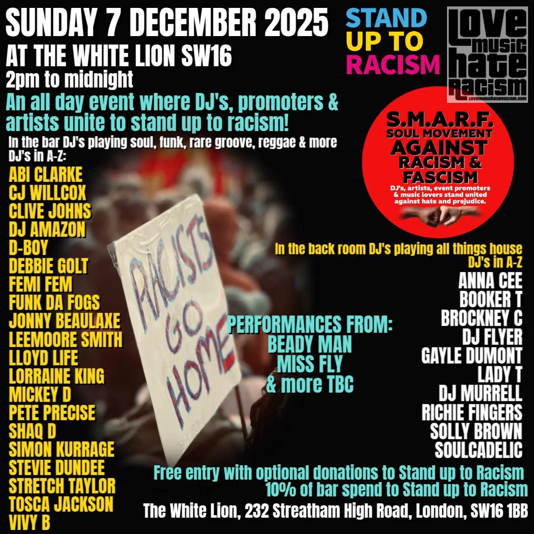 We know that DJ’s, Promoters & Artists have big networks with an important role to play in galvanising anti-racist sentiment into action.     Across the country we want to see a movement of DJ’s and promoters bringing people together through the power of music, driving a wedge through racist propaganda.