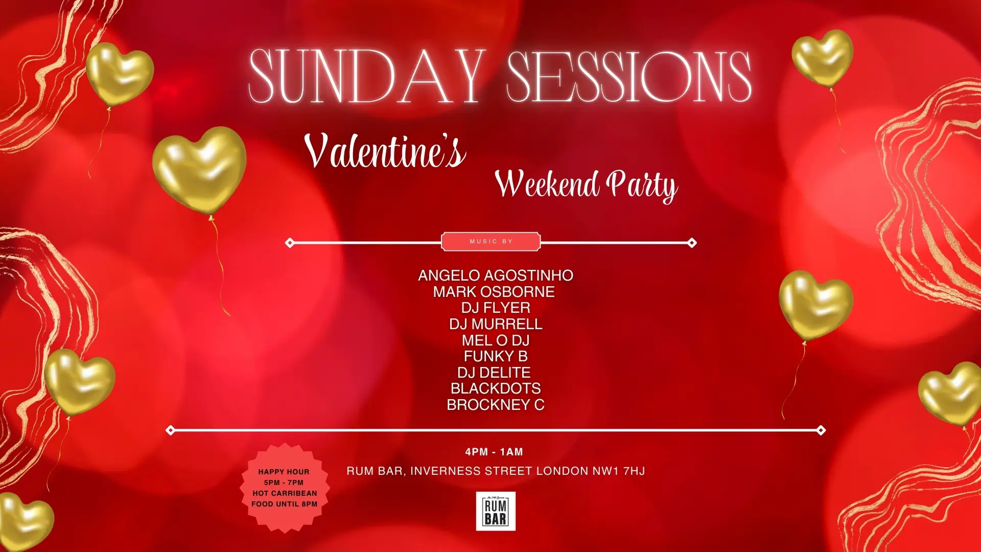 Sunday Sessions at Rum Bar, Camden Town... Whether you're celebrating with a partner or just looking for the perfect rhythm to move to, join us for a day-to-night journey through the best soulful house music.